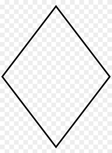 Simple black outline of a diamond shape on transparent background.