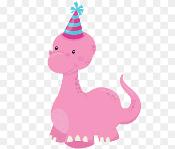 Cute Pink Dinosaur Birthday Party Clipart - Free Download