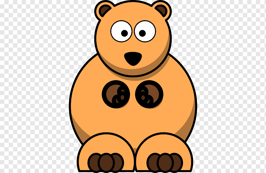 Orange Bear Clip Art - Cartoon Polar Bear - Free Transparent PNG - Clip ...