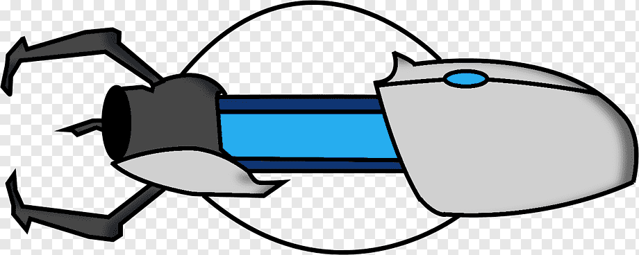 A stylized sci-fi energy weapon with a blue plasma core, black claw-like emitter, and silver housing.
