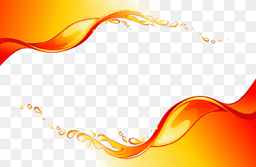 Vibrant orange and yellow liquid waves forming a dynamic frame on transparent background.