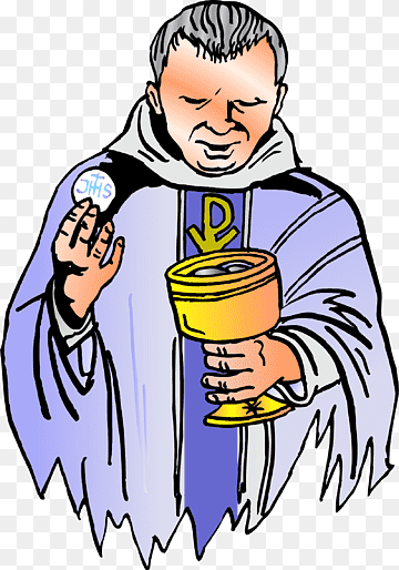 Catholic Priest Celebrating Holy Communion - Religious Illustration
