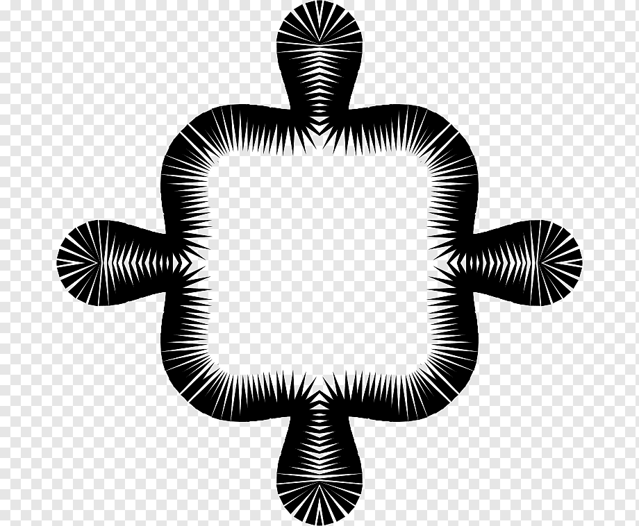 Black stylized puzzle piece with radiating spike patterns on transparent background.