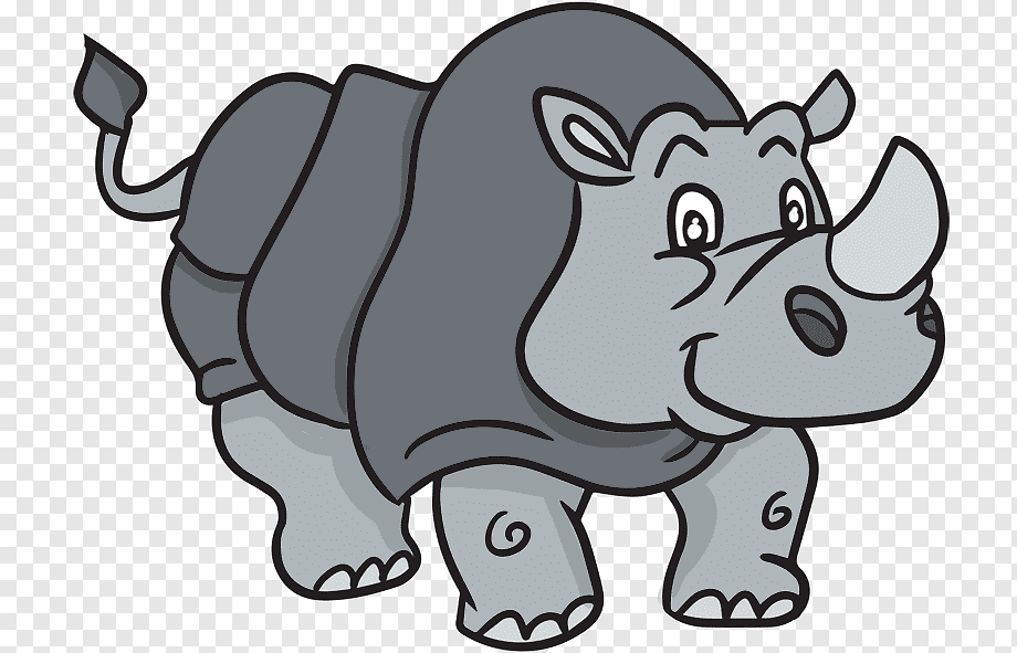 Cartoon Rhinoceros Illustration - Free PNG Clipart for Kids & Education