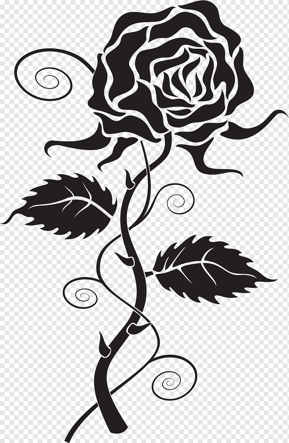 Silhouette Of Rose Royalty Free SVG, Cliparts, Vectors, and Stock