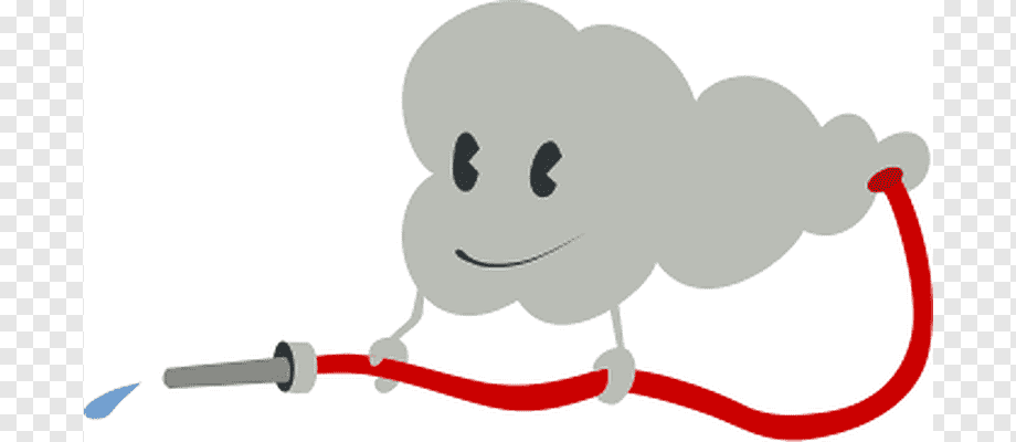 Cloud with Hose Illustration - Fun Weather & Water Concept Art