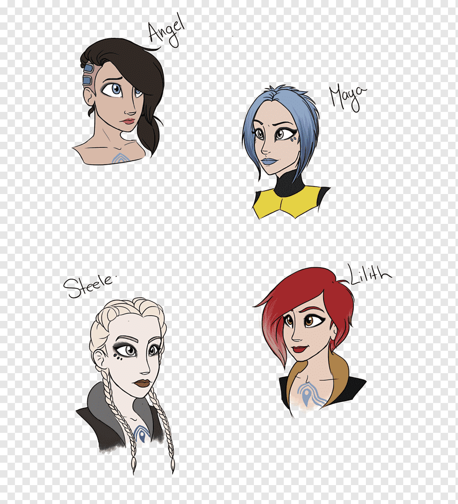 Character Designs: Angel, Maya, Steele, and Lilith - Fantasy & Sci-Fi Art Gallery