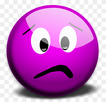 A glossy purple emoji with wide eyes, furrowed brows, and a downturned mouth expressing sadness or concern.