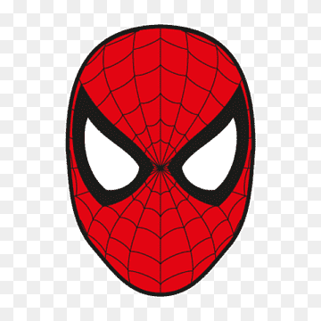 Classic red Spider-Man mask with black web pattern and white eye lenses.