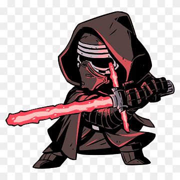 Kylo Ren Chibi Art - Star Wars Fan Illustration with Red Lightsaber