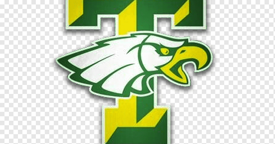 Green and yellow stylized "T" logo with a fierce white eagle head in the center, representing a sports team or university.