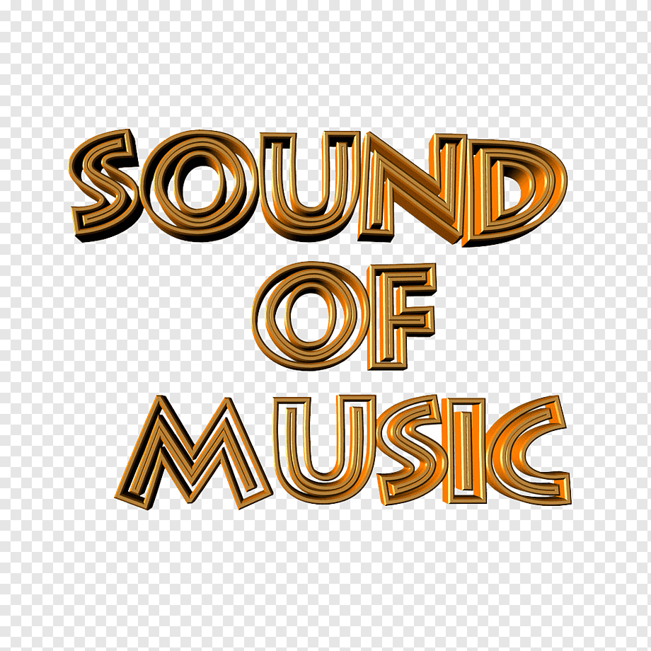 Golden 3D text reading "SOUND OF MUSIC" on transparent background