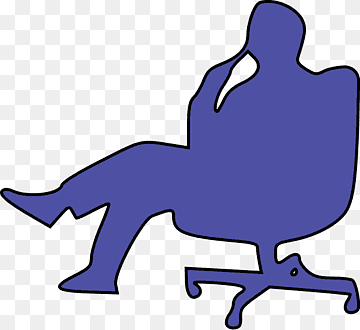 Relaxing in the Office Chair - Silhouette Illustration for Productivity & Wellness
