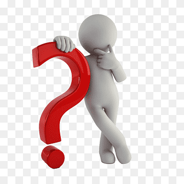 A white 3D figure holding a large red question mark, symbolizing inquiry or confusion.