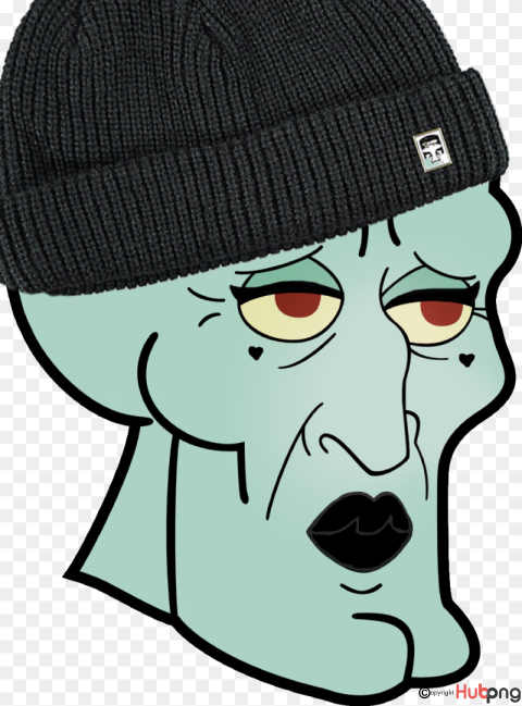 Squidward in Beanie Meme - Iconic Cartoon Character Expression