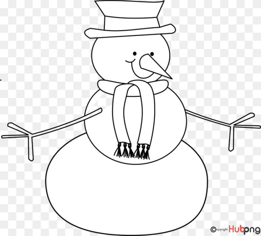 Black And White Christmas Snowman Clip Art - Cute Snowman Clipart ...