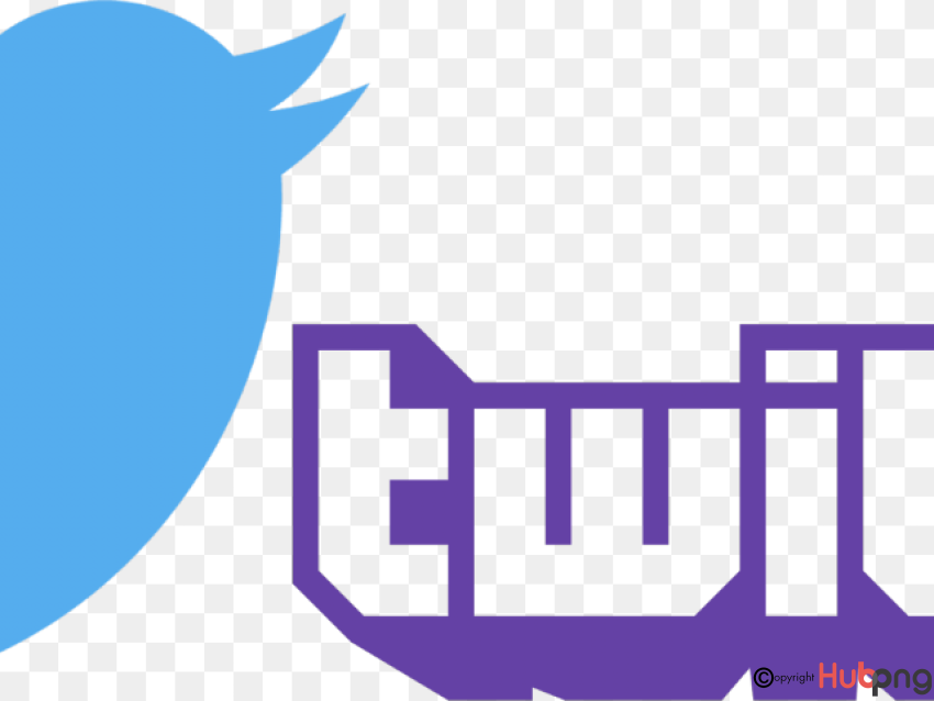 Blue Twitter bird logo overlapping purple CW (The CW Network) logo on transparent background.