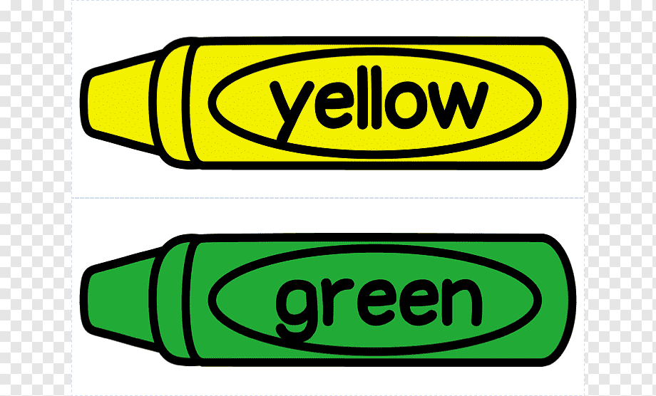 Yellow and Green Crayons - Educational Color Identification Image