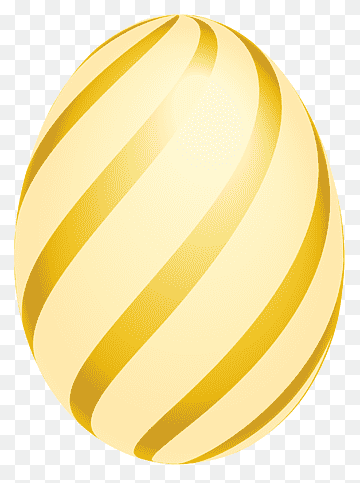 Golden Striped Easter Egg - Festive Decorative Clipart