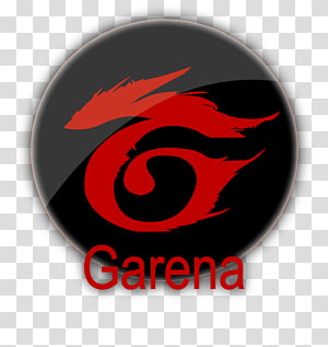 Garena logo featuring a red phoenix-like swirl on a glossy black circular background with the word "Garena" below.
