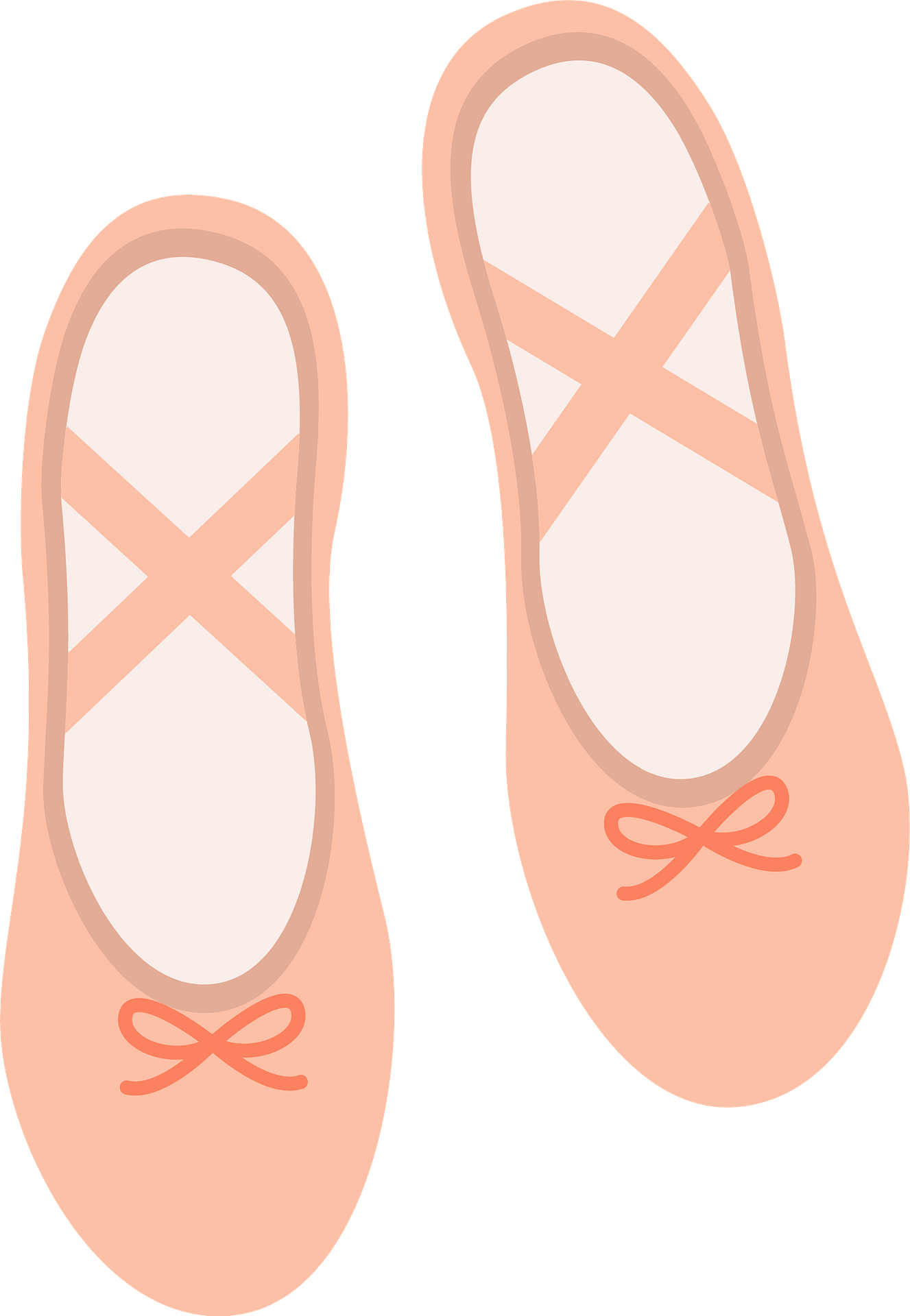 Pair of pink ballet slippers with ribbons and bow details, flat illustration on teal background.