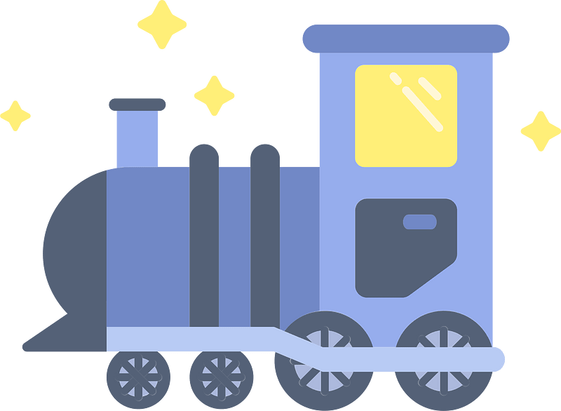 Playful Train Illustration for Kids’ Learning and Storytelling