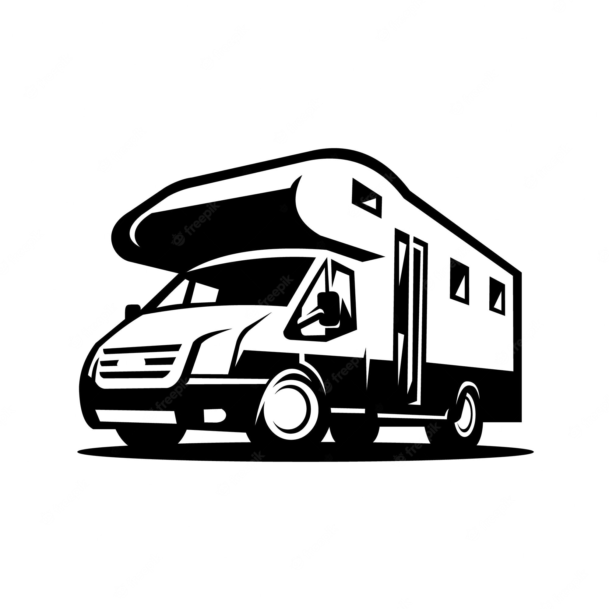 Camper Silhouettes Clip Art Library