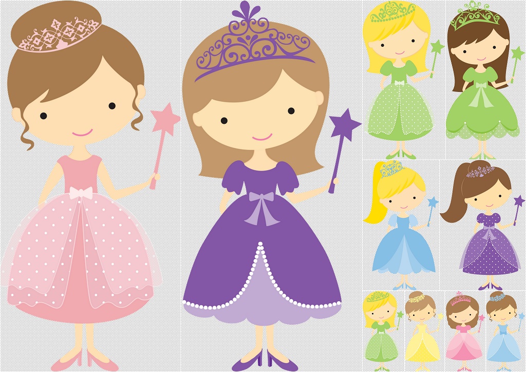 Princess Girls - Clip Art Library