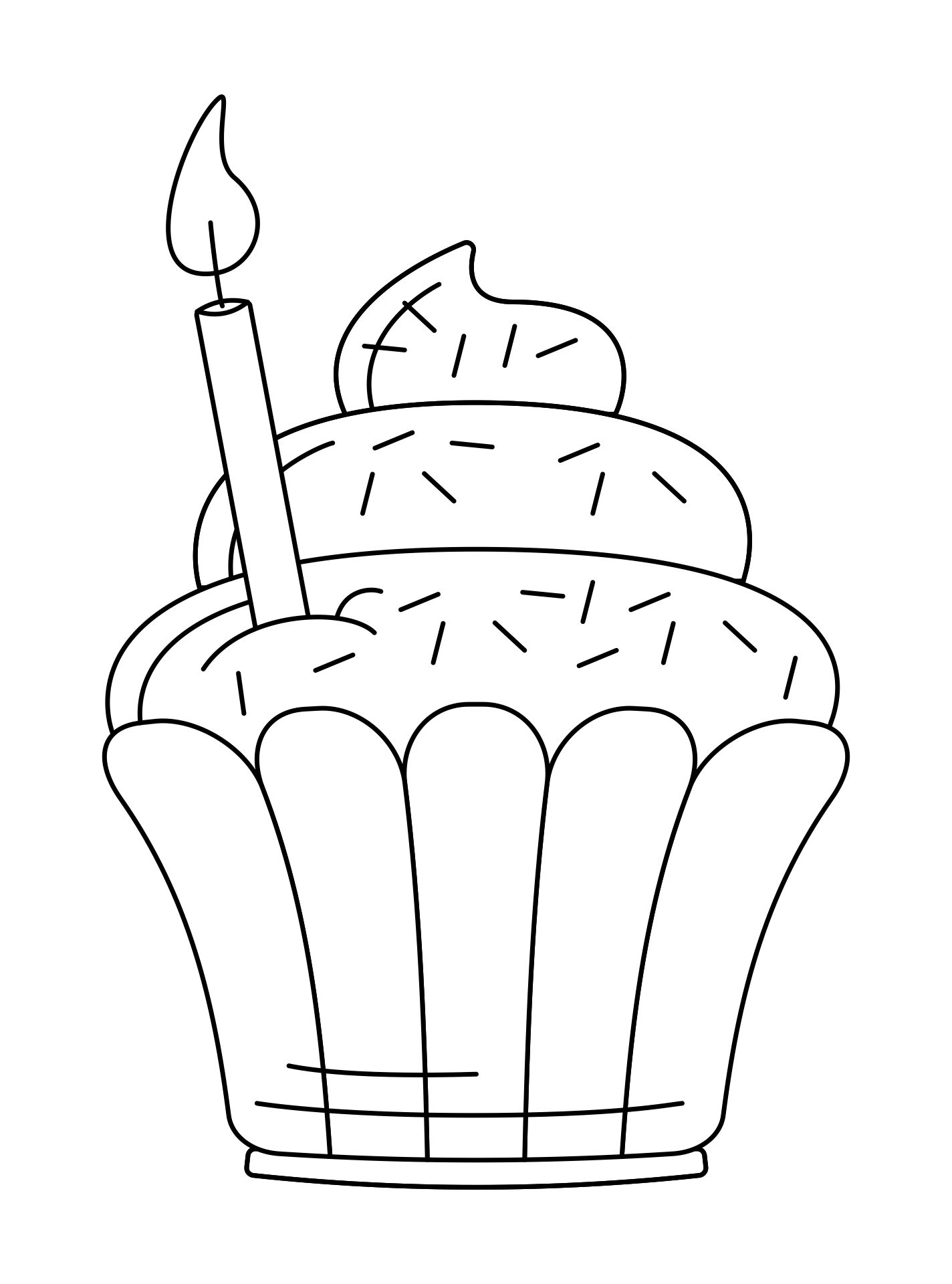 Cupcake Outline Cake Celebration Christmas Cupcake - Muffins Birthday Cake  PNG Image With Transparent Background | TOPpng