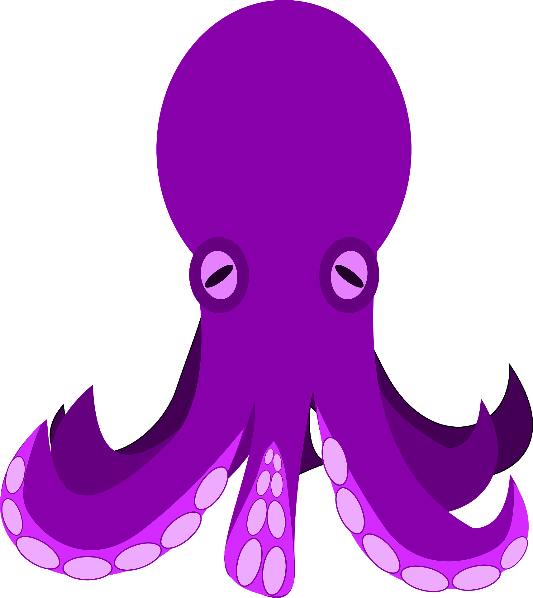 Clip art of the orange octopus free image download