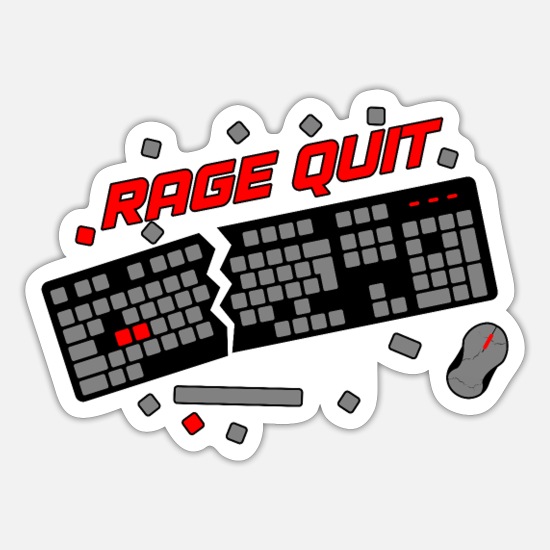 Rage Quit Sticker - heartsandcotrollers – Swag Junkies