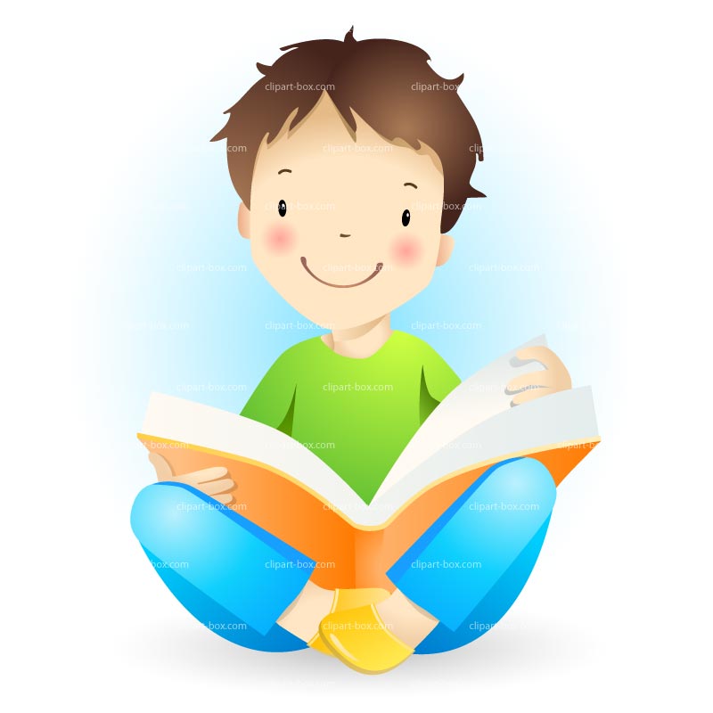 Happy Child Reading Book - Free Illustration for Education & Learning Sites