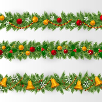 Christmas Garland - Cute Digital Clipart, Christmas Graphics - Clip Art ...