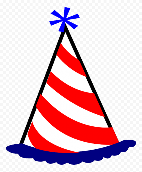 Free Party Hat Clipart - Celebrate with Festive Red, White & Blue Design