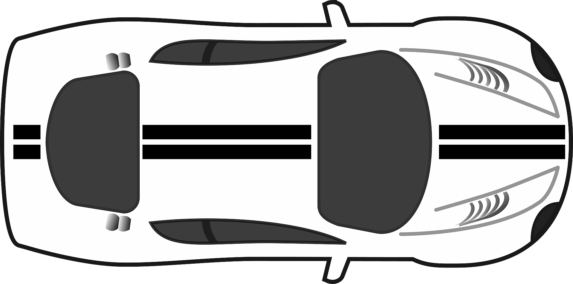 White Race Car Top-Down View - Aerodynamic Design & Racing Livery