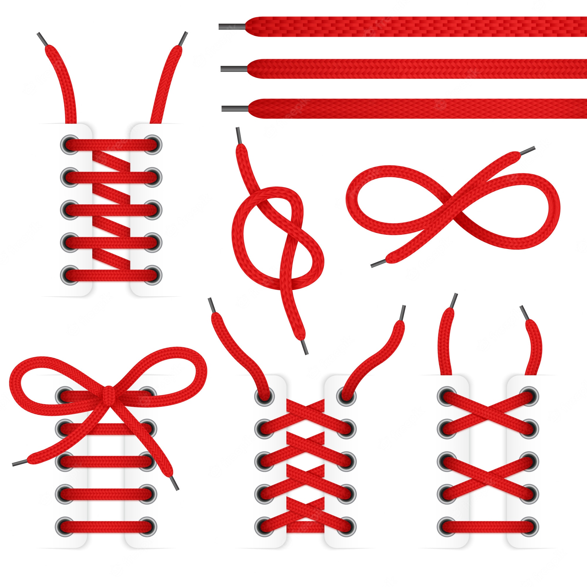 Red Shoelace Styles & Lacing Techniques - Visual Guide