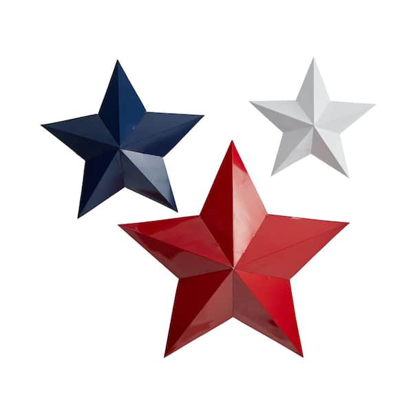 Patriotic 3D Metal Stars - Red, White & Blue Wall Decor