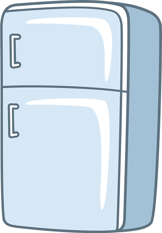 Refrigerator clipart vector illustration. Simple stainless steel - Clip ...