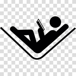Relaxing Reading in a Hammock - Icon & Symbol for Leisure and Comfort