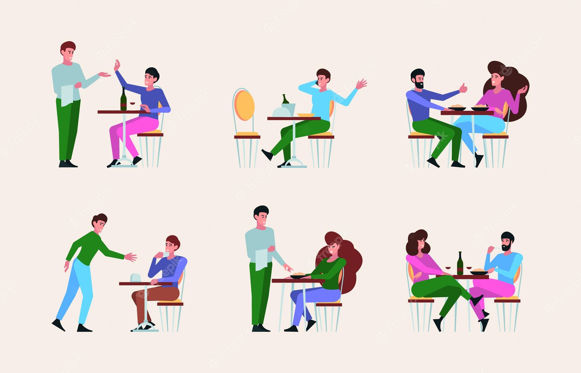 Business Dinner Meeting With Work Partner Or Client In Restaurant Clip Art Library