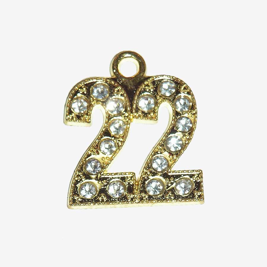 Elegant Rhinestone “22” Charm Pendant - Birthday, Anniversary & Milestone Jewelry