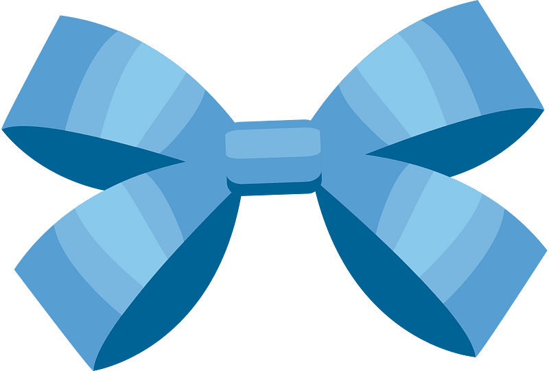 Blue Ribbon Bow Graphic - Free Vector Illustration for Celebrations & Decor