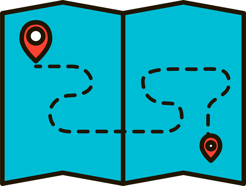 Navigate Your Journey - Visual Map Illustration for Travel & Directions