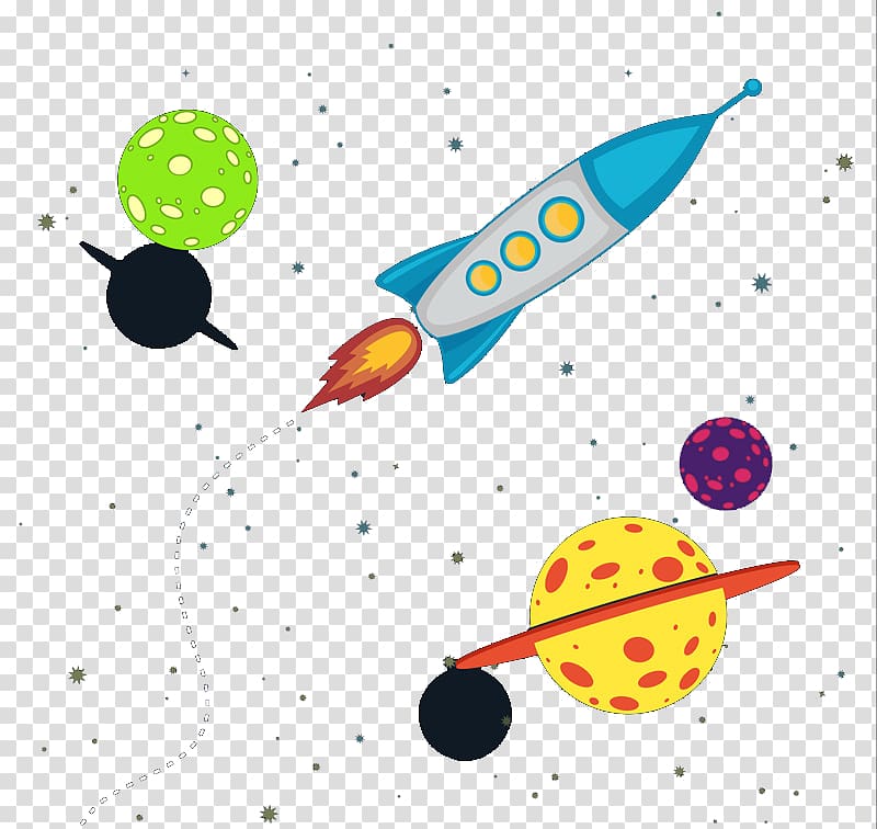 Space Adventure Rocket Illustration - Free Clipart for Kids & Education
