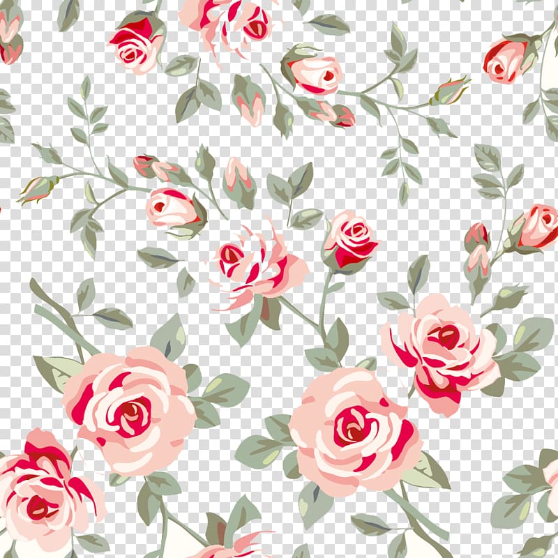 Vintage Rose Floral Pattern - Free Transparent PNG Download