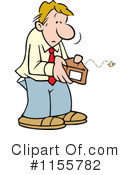Cartoon man in business casual attire looking worried while holding an open wallet as a coin flies out.