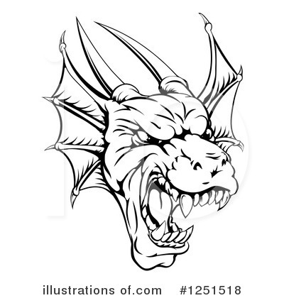 Dragon Mascot Illustration - Bold Fantasy Creature Art for Logos & Designs