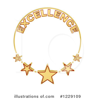 Golden circular emblem with "EXCELLENCE" arched above five stars, symbolizing high achievement and quality recognition.