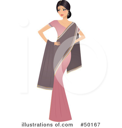 Elegant Indian woman wearing a pink and grey saree with gold trim, posing confidently.