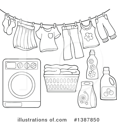 laundry clip art black and white